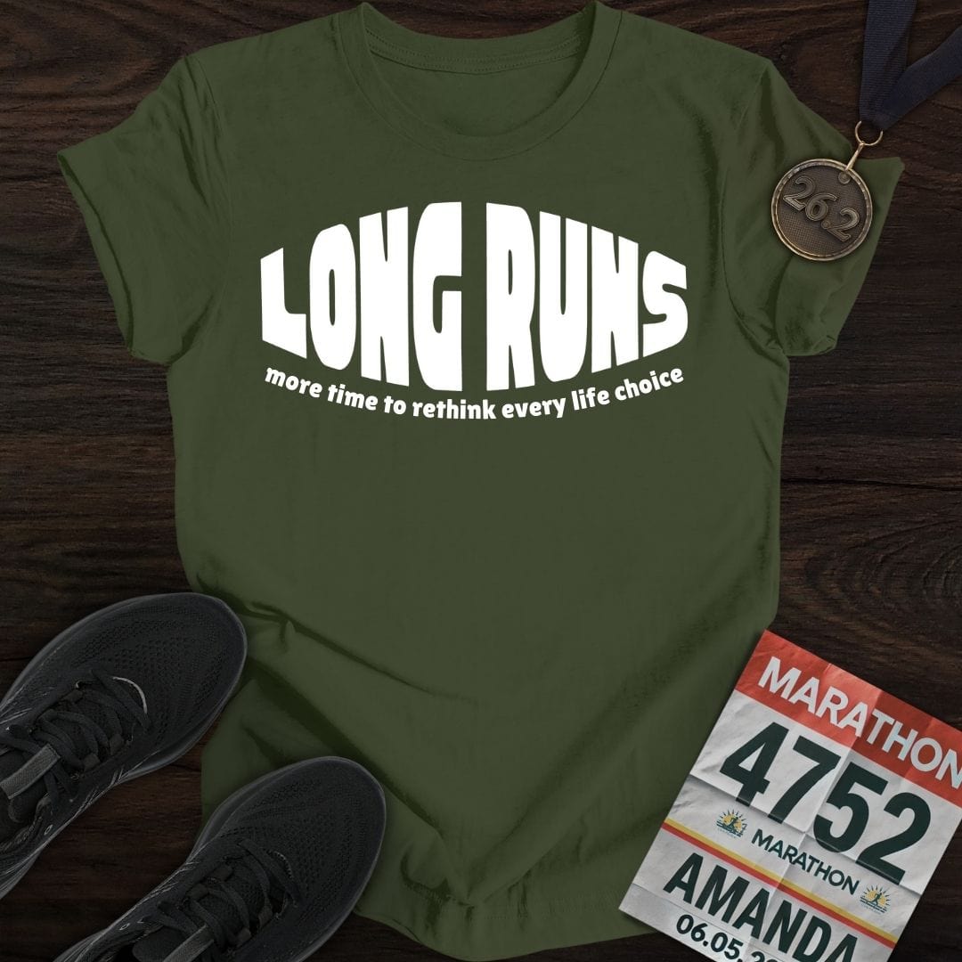 Printify T-Shirt Military Green / S Long Runs T-shirt
