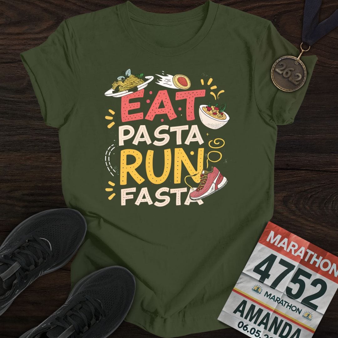 Printify T-Shirt Military Green / S Pasta or Fasta T-shirt
