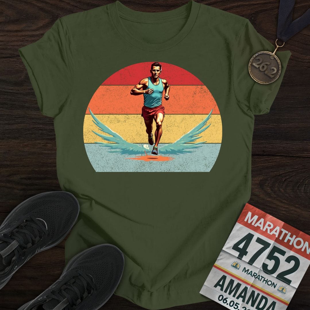 Printify T-Shirt Military Green / S Power Man Runner T-shirt