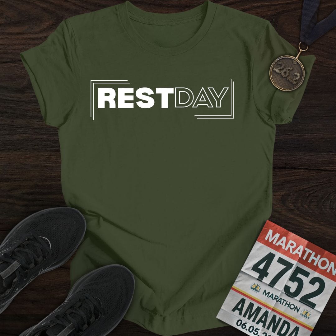 Printify T-Shirt Military Green / S Rest Day T-shirt