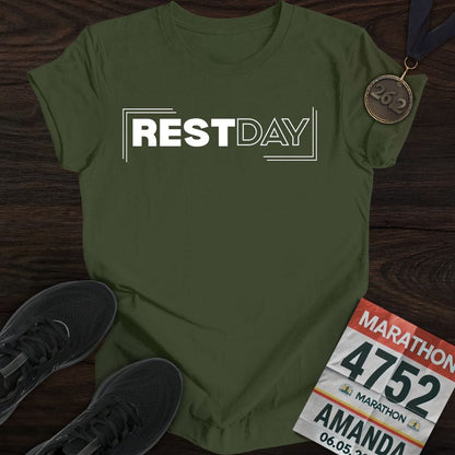 Printify T-Shirt Military Green / S Rest Day T-shirt
