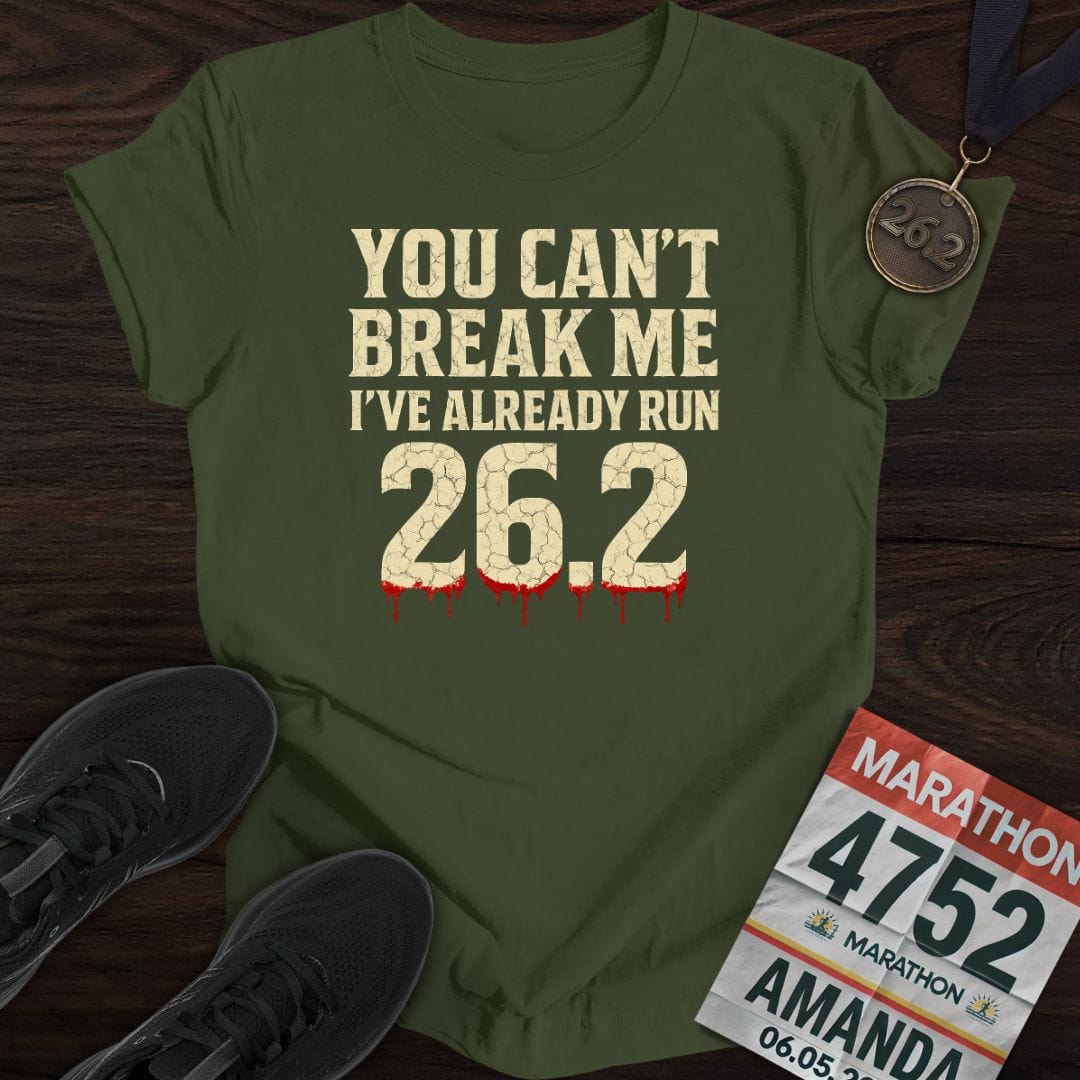 Printify T-Shirt Military Green / S Run 26.2 T-Shirt