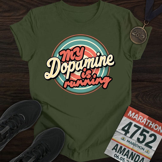 Printify T-Shirt Military Green / S Run For Dopamine -3- T-shirt