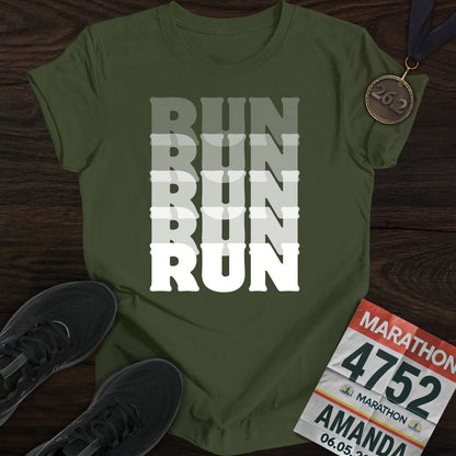 Printify T-Shirt Military Green / S Run T-Shirt