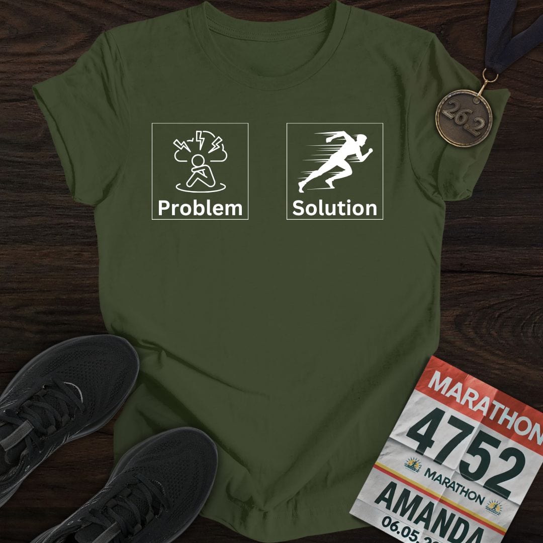 Printify T-Shirt Military Green / S Run to Resolve T-shirt