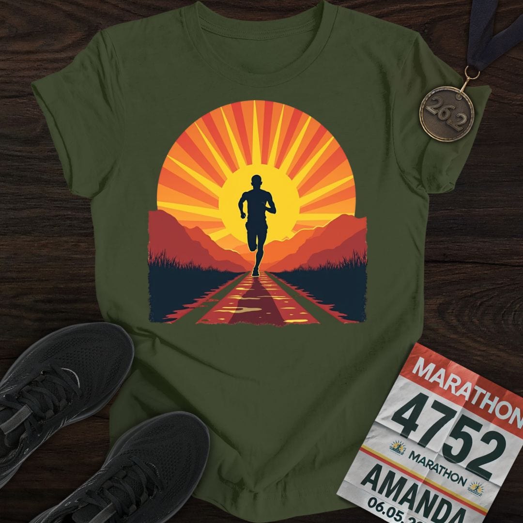 Printify T-Shirt Military Green / S Run With the Sun T-shirt