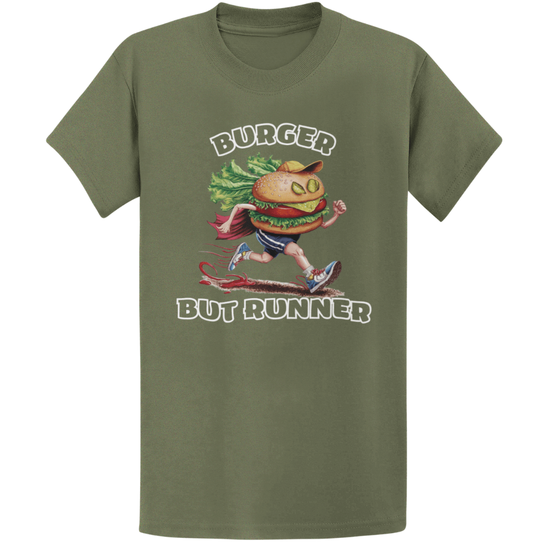 Printify T-Shirt Military Green / S Runner Burger T-Shirt