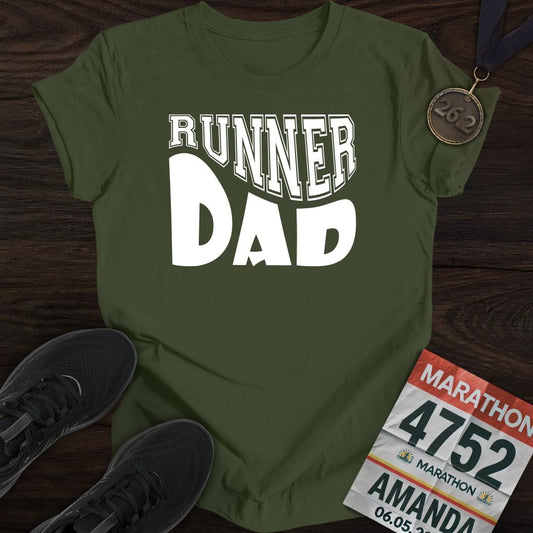 Printify T-Shirt Military Green / S Runner Dad T-shirt