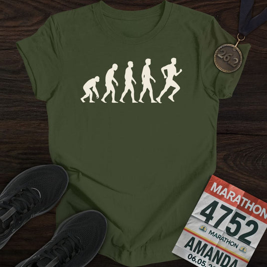 Printify T-Shirt Military Green / S Runner Evolution Two T-Shirt