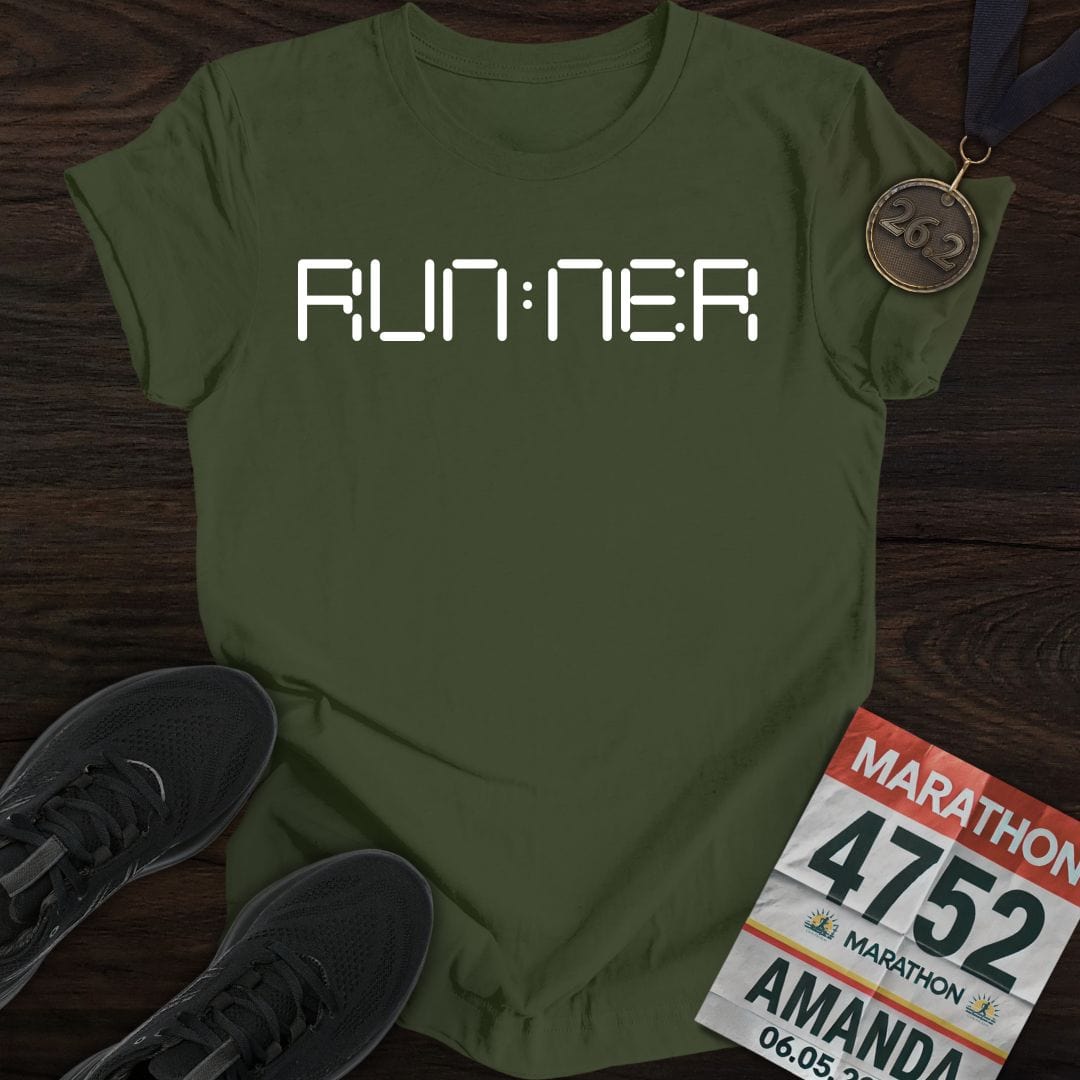 Printify T-Shirt Military Green / S Runner O'Clock T-shirt