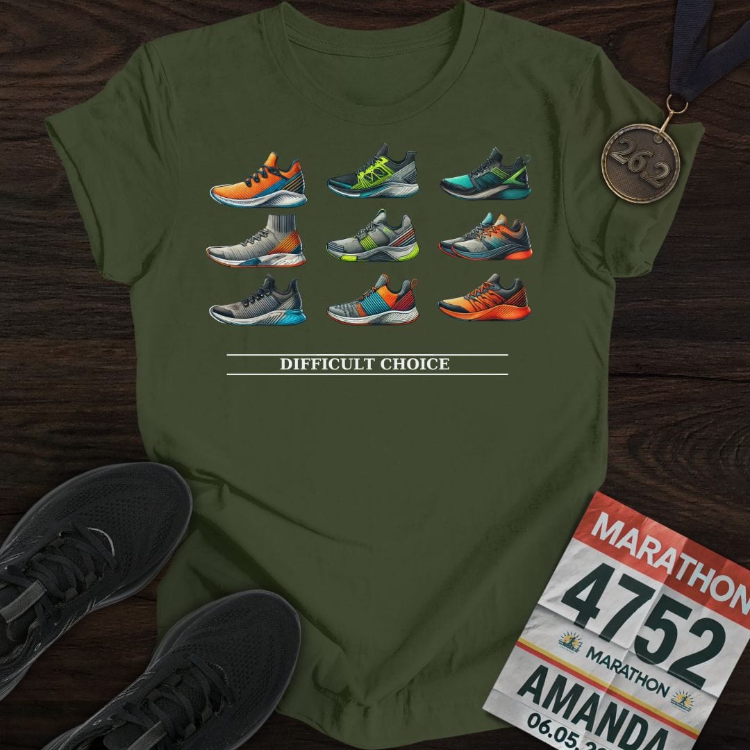 Printify T-Shirt Military Green / S Runner Shoes T-Shirt