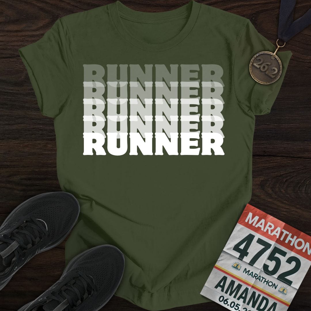 Printify T-Shirt Military Green / S Runner T-Shirt
