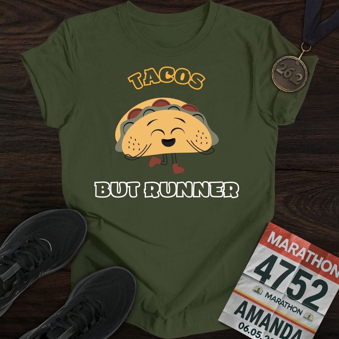 Printify T-Shirt Military Green / S Runner Tacos T-Shirt