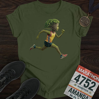 Printify T-Shirt Military Green / S Runner Tree T-Shirt