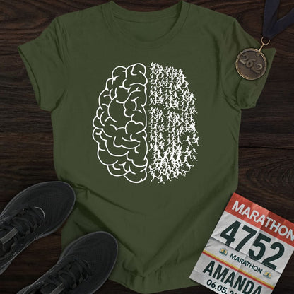Printify T-Shirt Military Green / S Running Is On My Mind T-shirt