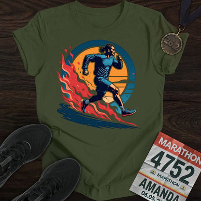Printify T-Shirt Military Green / S Running Man T-shirt
