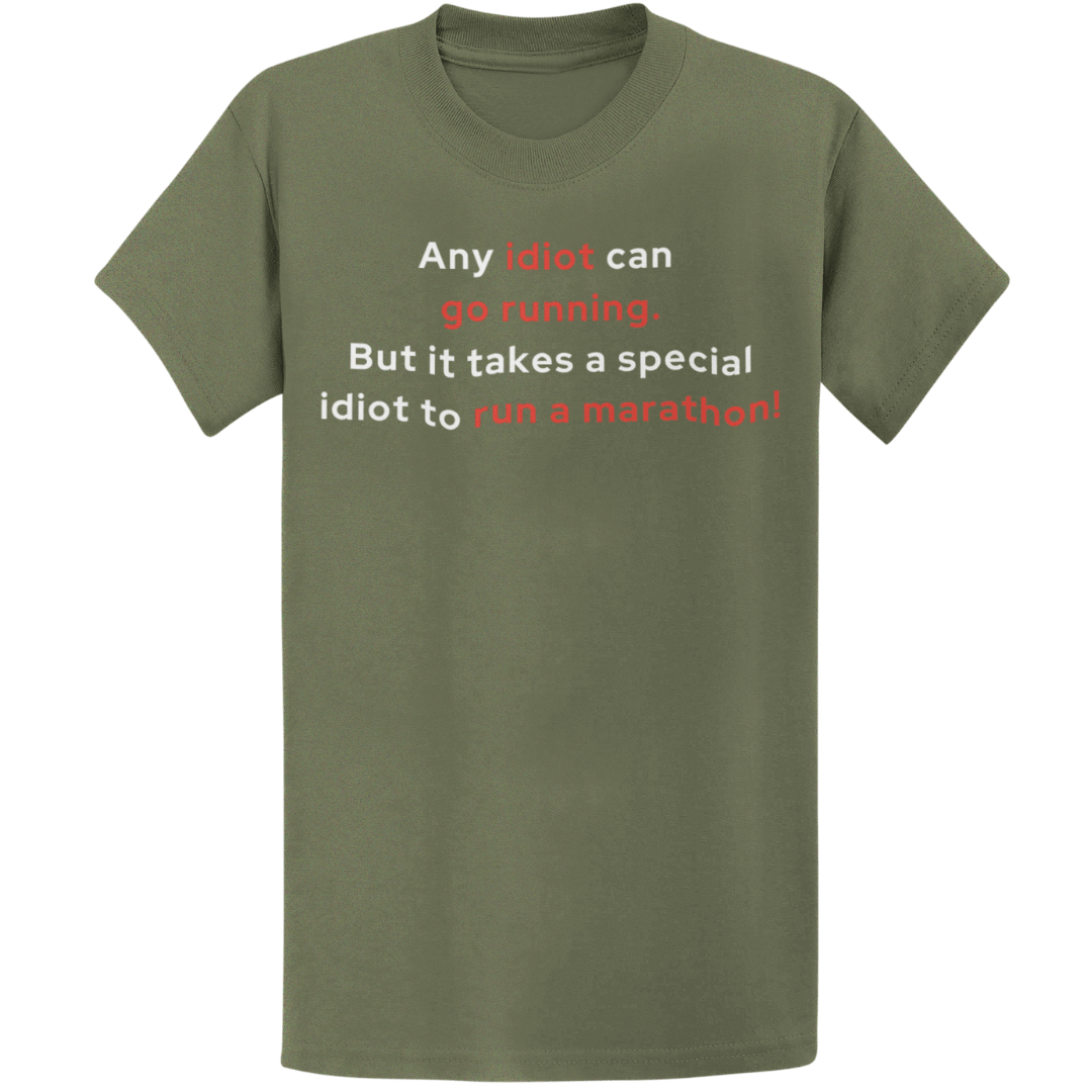 Printify T-Shirt Military Green / S Special Idiot Runner T-Shirt