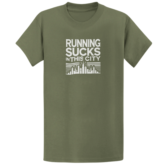 Printify T-Shirt Military Green / S Sucks In This City  T-Shirt