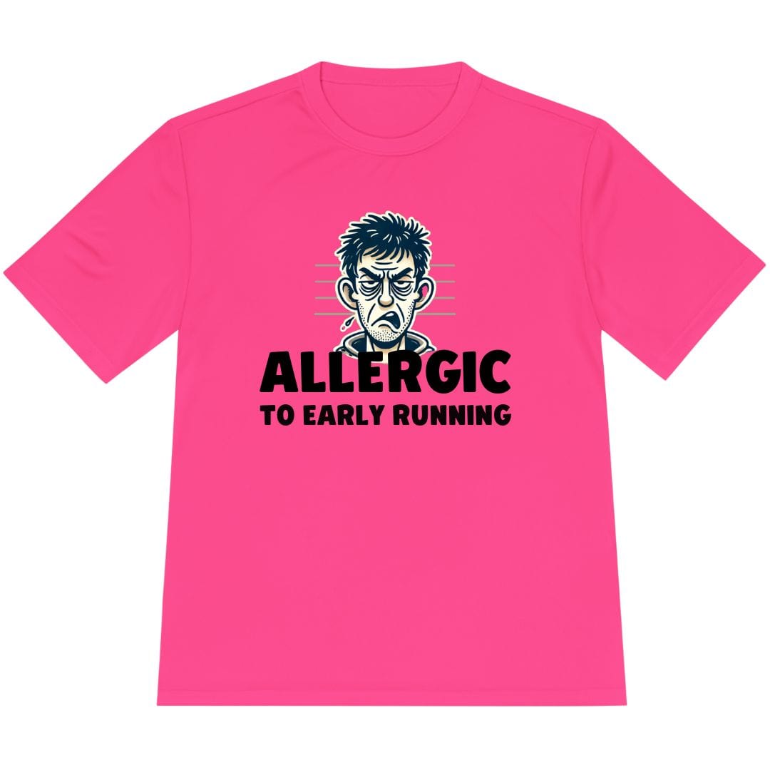 Printify T-Shirt Neon Pink / XS Allergic to Running T-Shirt / Pro