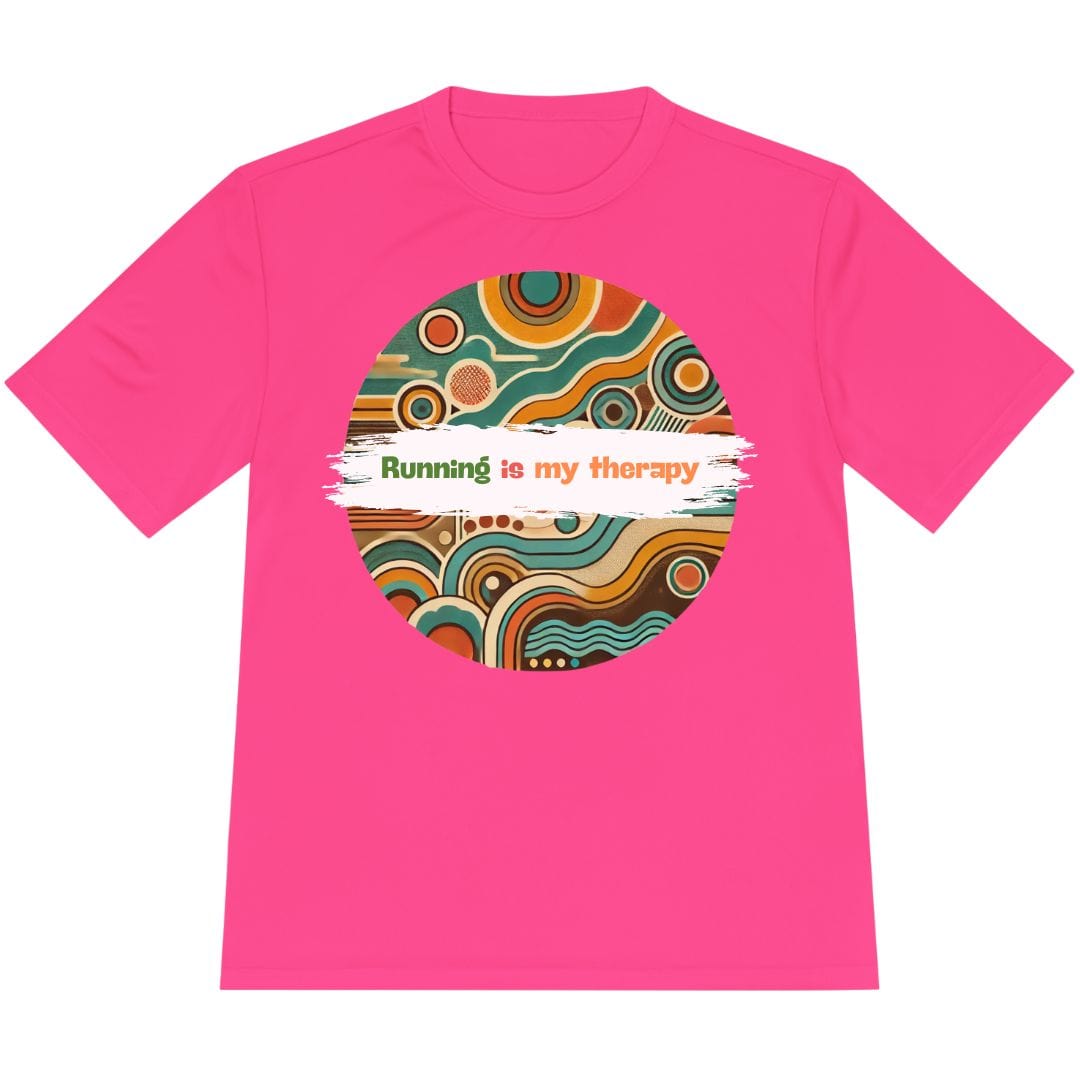 Printify T-Shirt Neon Pink / XS Running is My Therapy T-Shirt / Pro