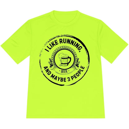 Printify T-Shirt Neon Yellow / XS Like Running and Beer T-Shirt / Pro
