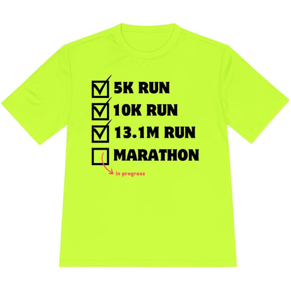 Printify T-Shirt Neon Yellow / XS Marathon in Progress T-Shirt / Pro