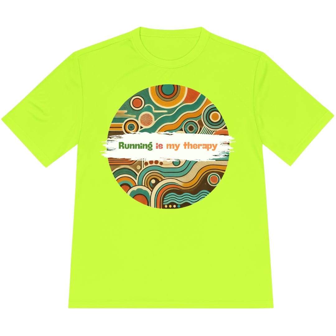 Printify T-Shirt Neon Yellow / XS Running is My Therapy T-Shirt / Pro
