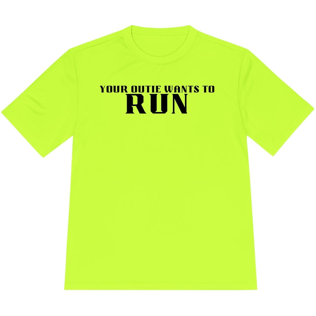 Printify T-Shirt Neon Yellow / XS Your Outie Wants to Run T-shirt / Pro