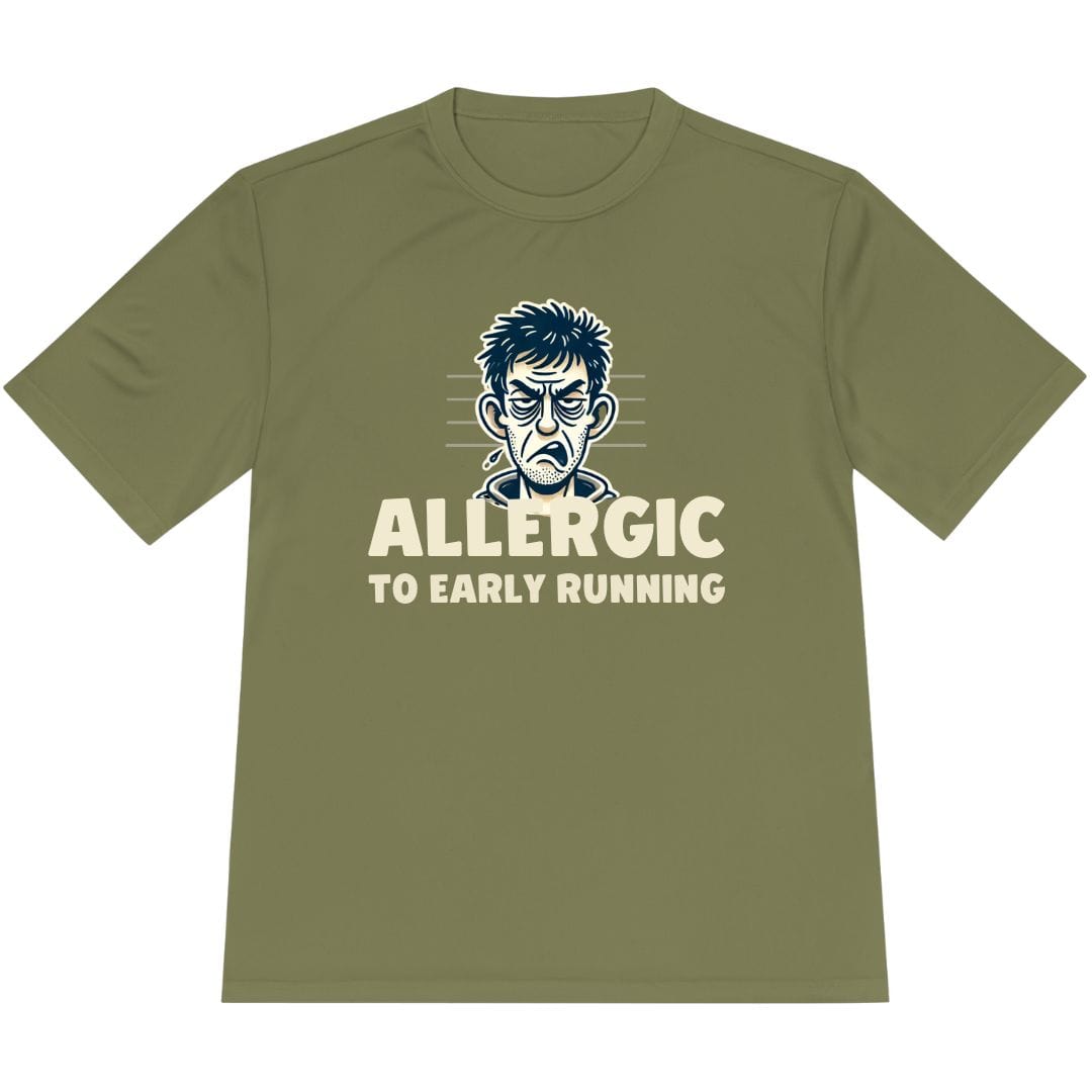 Printify T-Shirt Olive Drab Green / XS Allergic to Running T-Shirt / Pro