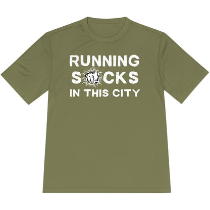 Printify T-Shirt Olive Drab Green / XS City Runs, Zero Fun T-Shirt / Pro