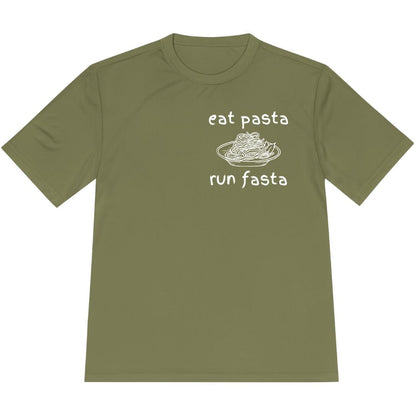 Printify T-Shirt Olive Drab Green / XS Eat Pasta and Run Fasta T-Shirt / Pro