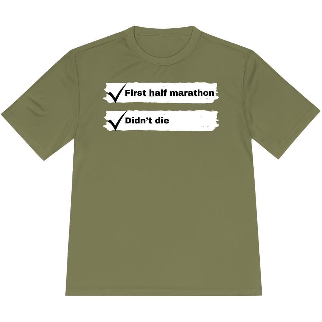 Printify T-Shirt Olive Drab Green / XS First Half Marathon T-Shirt / Pro