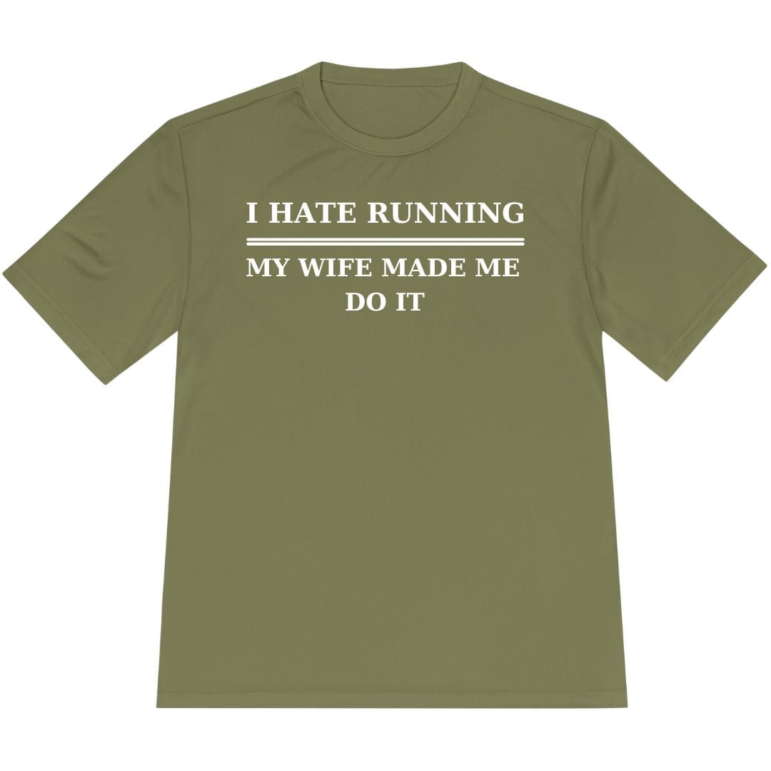 Printify T-Shirt Olive Drab Green / XS Hate Running T-Shirt / Pro