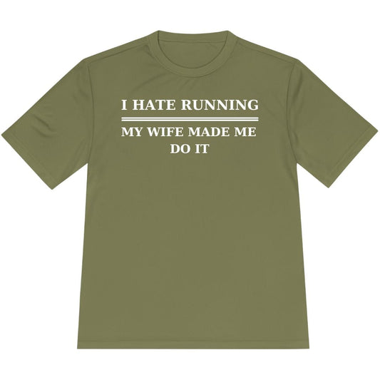 Printify T-Shirt Olive Drab Green / XS Hate Running T-Shirt / Pro