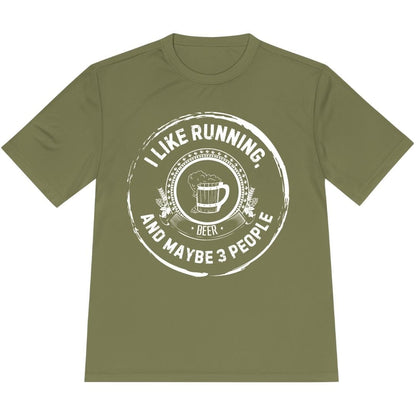 Printify T-Shirt Olive Drab Green / XS Like Running and Beer T-Shirt / Pro