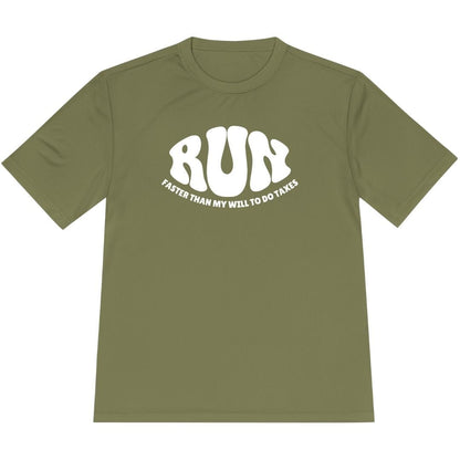 Printify T-Shirt Olive Drab Green / XS Run: Faster than my will to do taxes T-Shirt / Pro