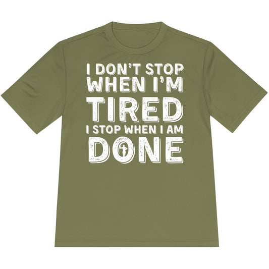 Printify T-Shirt Olive Drab Green / XS Run ‘Til It’s Done T-Shirt / Pro