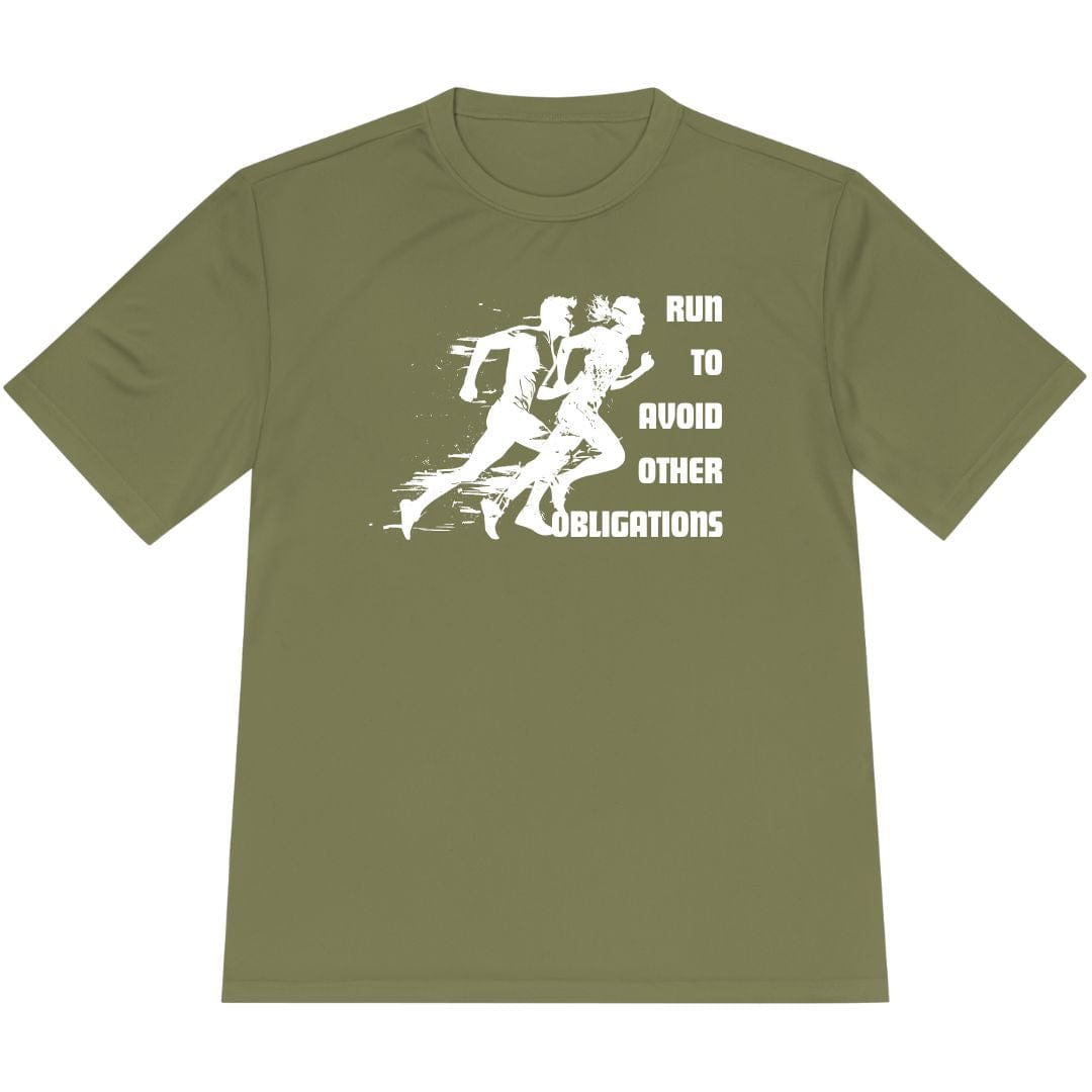 Printify T-Shirt Olive Drab Green / XS Run To Avoid Other Obligations T-Shirt / Pro