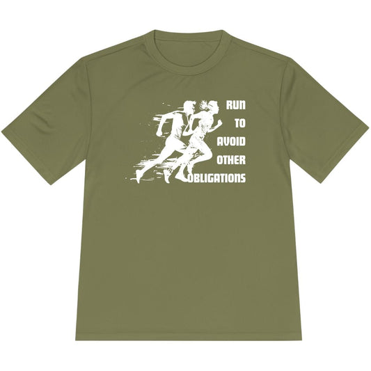 Printify T-Shirt Olive Drab Green / XS Run To Avoid Other Obligations T-Shirt / Pro