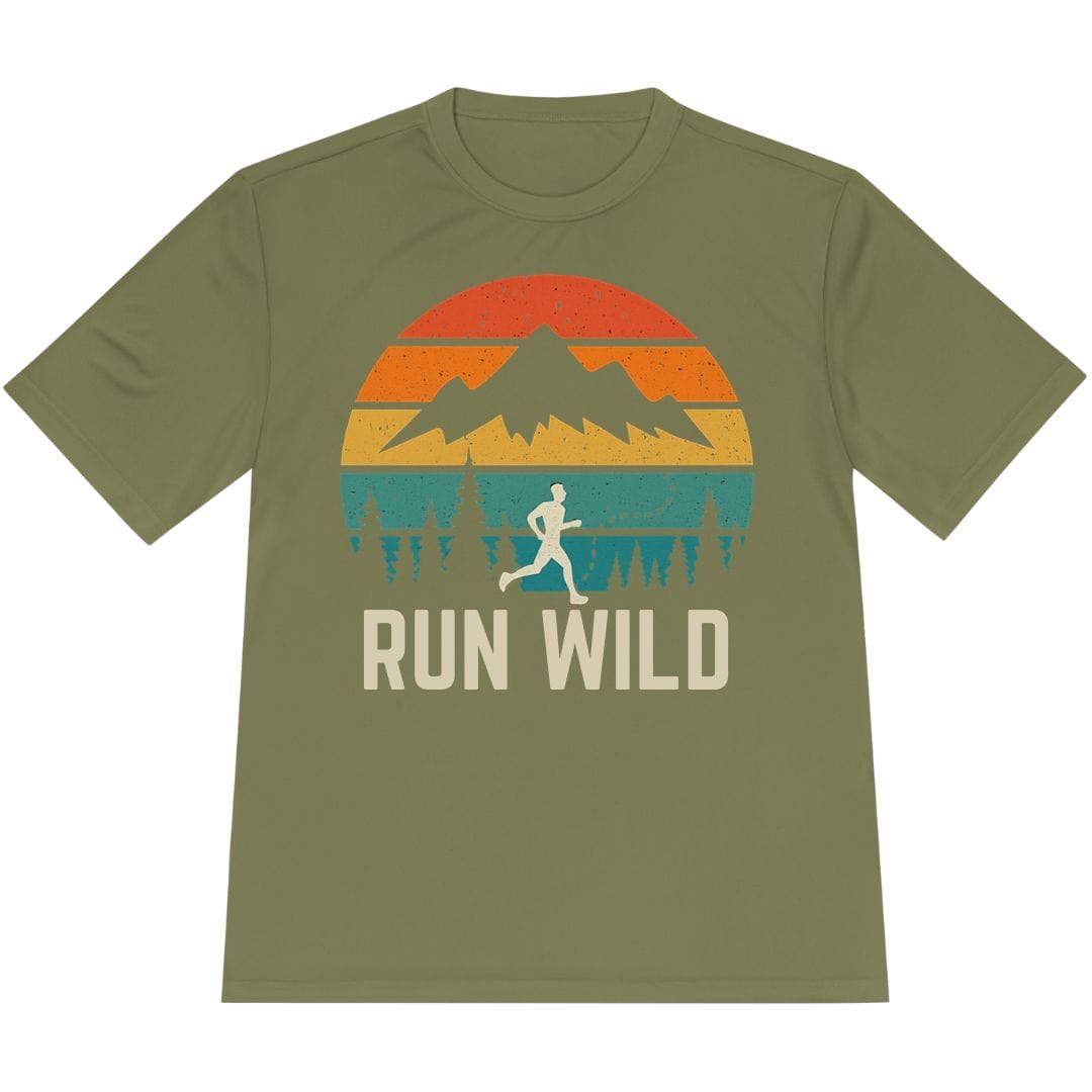 Printify T-Shirt Olive Drab Green / XS Run Wild T-Shirt / Pro