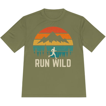 Printify T-Shirt Olive Drab Green / XS Run Wild T-Shirt / Pro