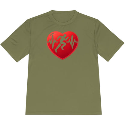 Printify T-Shirt Olive Drab Green / XS Run with Heart T-Shirt / Pro