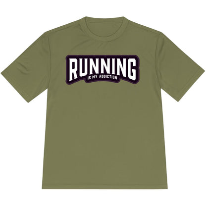 Printify T-Shirt Olive Drab Green / XS Running is my addiction -2- T-Shirt / Pro