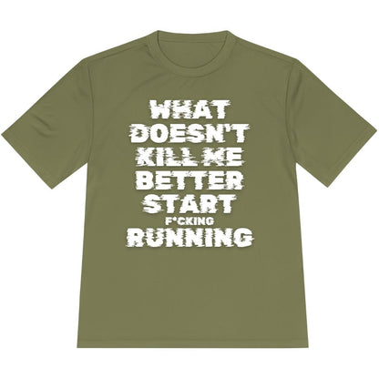 Printify T-Shirt Olive Drab Green / XS Start F*cking Running T-Shirt / Pro