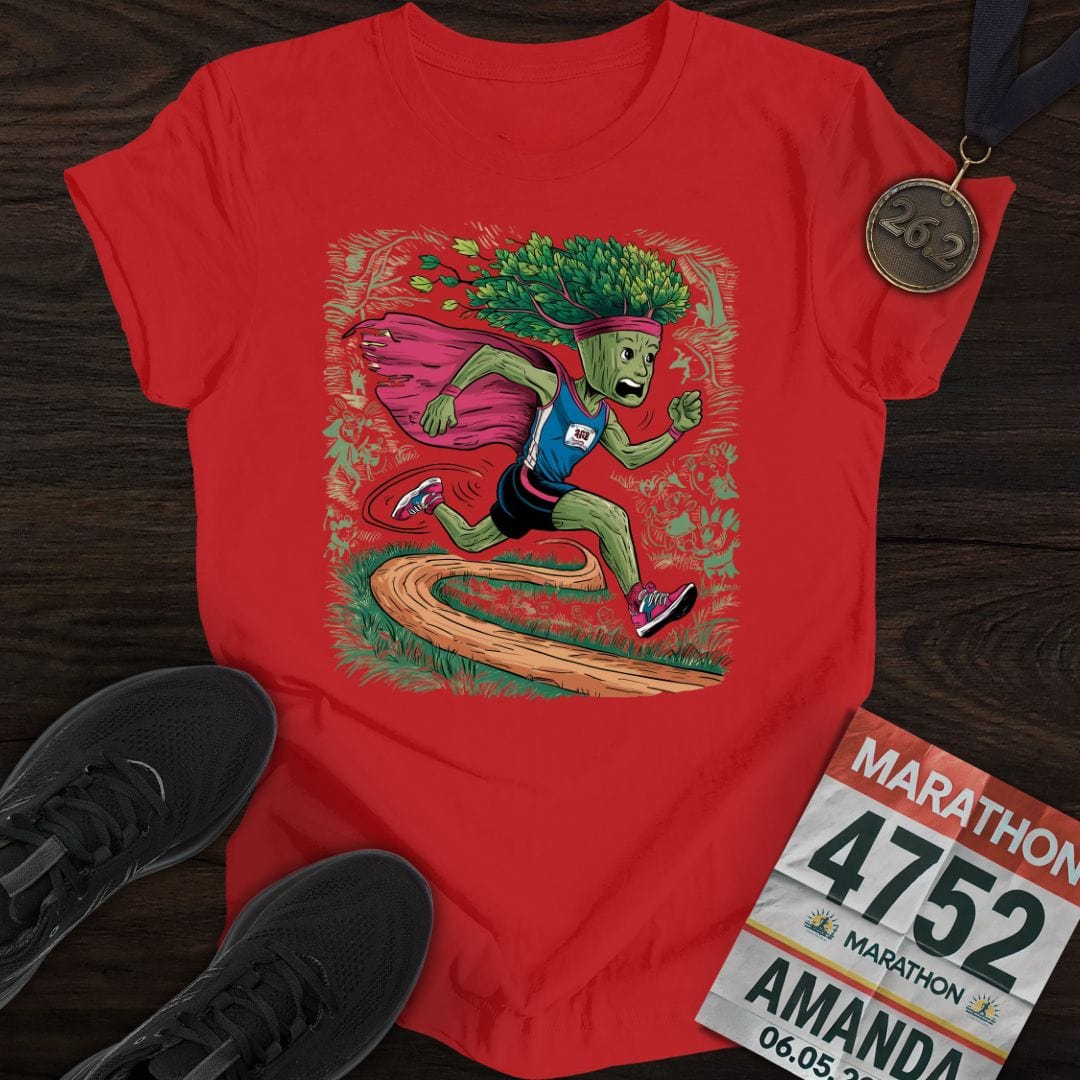 Printify T-Shirt Red / S Run Tree Run T-Shirt