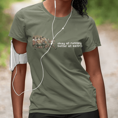 Printify T-Shirt Running And Eating Two T-Shirt