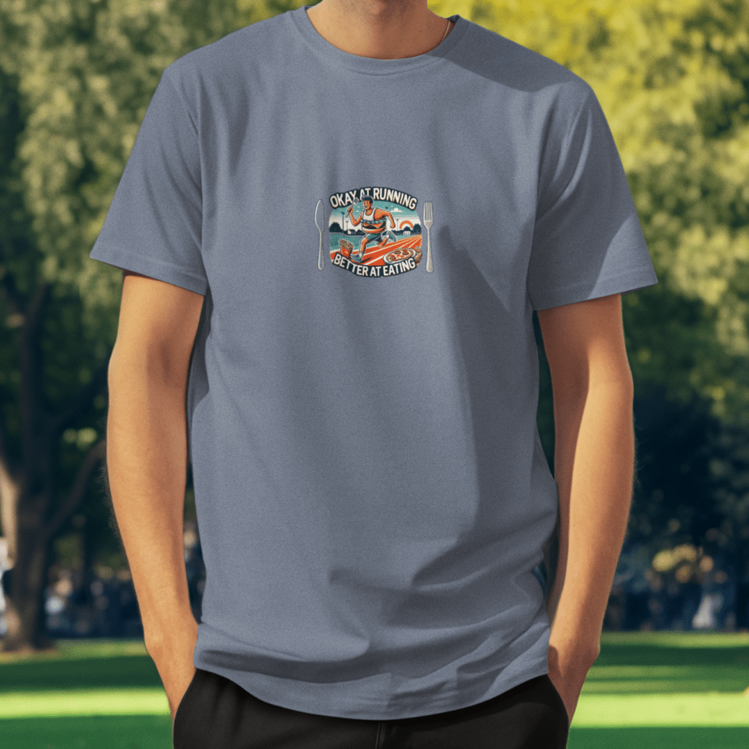 Printify T-Shirt Running or Eating T-Shirt