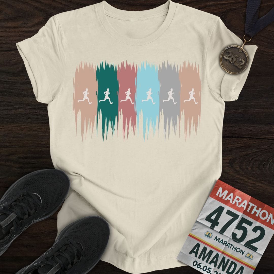 Printify T-Shirt Sand / S Colorful Runner T-Shirt
