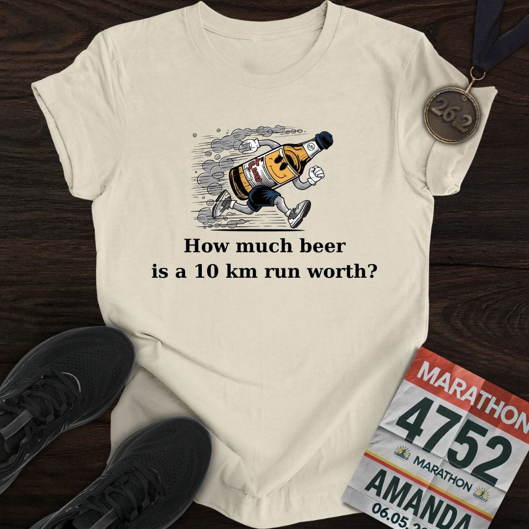 Printify T-Shirt Sand / S Drink Beer Run 10KM T-Shirt