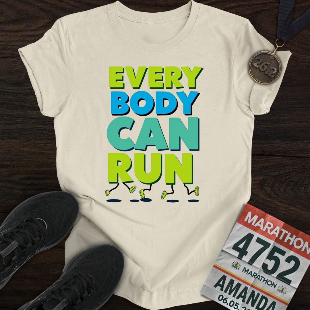 Printify T-Shirt Sand / S Every Body Can Run T-shirt